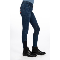 Kinder-Reithose Aymee Denim mit Silikon-Besatz HKM Dunkelblau Kinder-Reithose Aymee Denim mit Silikon-Besatz HKM Dunkelblau