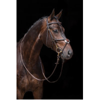 Brida estilo mexicano reforzada, borreguillo HKM Braun