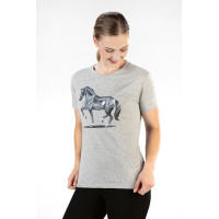 T-Shirt Graphical Horse HKM Hellgrau / Melange
