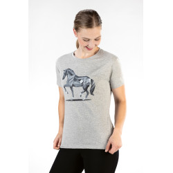 T-Shirt Graphical Horse HKM Hellgrau / Melange
