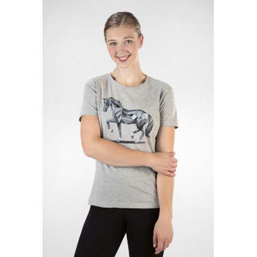 T-Shirt Graphical Horse HKM Hellgrau / Melange