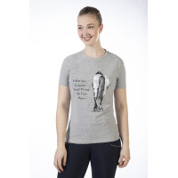 T-Shirt Pferde hinterlassen Hufspuren HKM Hellgrau / Melange T-Shirt Pferde hinterlassen Hufspuren HKM Hellgrau / Melange