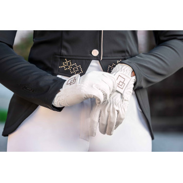 Handschoenen Competition HKM Weiß / Rosa