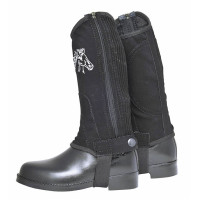 Mini-Chaps HKM Kinder Imitat-Nubuk gewebter Teil Schwarz Mini-Chaps HKM Kinder Imitat-Nubuk gewebter Teil Schwarz