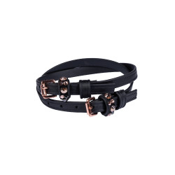 Sporenriemen HKM Rosegold Glamour Style Biothane Schwarz Sporenriemen HKM Rosegold Glamour Style Biothane Schwarz