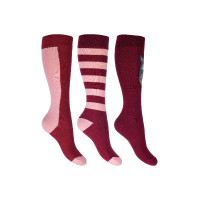 Kinderreitsocken Grenada HKM 3er-Pack Rosa / Weinrot Kinderreitsocken Grenada HKM 3er-Pack Rosa / Weinrot