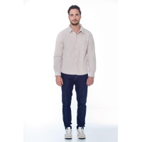 Herren-Samtshirt Harcour Shavi Elfenbein Beige Herren-Samtshirt Harcour Shavi Elfenbein Beige