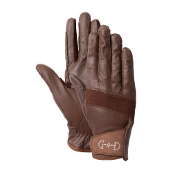 Leder- und Mesh-Handschuhe Damen Horze Braun