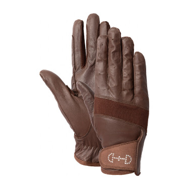 Leder- und Mesh-Handschuhe Damen Horze Braun
