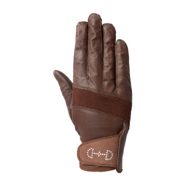 Leder- und Mesh-Handschuhe Damen Horze Braun
