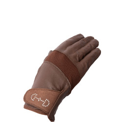 Leder- und Mesh-Handschuhe Damen Horze Braun