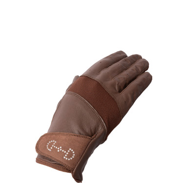 Leder- und Mesh-Handschuhe Damen Horze Braun
