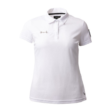 Funktionelles Damen-Kurzarm-Poloshirt Denise Horze Weiß Wei&amp;amp;amp;amp;amp;amp;szlig;