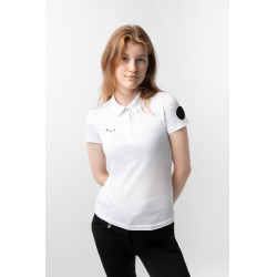 Funktionelles Damen-Kurzarm-Poloshirt Denise Horze Weiß Wei&amp;amp;amp;amp;amp;amp;szlig;