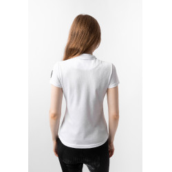 Funktionelles Damen-Kurzarm-Poloshirt Denise Horze Weiß Wei&amp;amp;amp;amp;amp;amp;szlig;