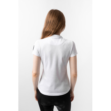 Funktionelles Damen-Kurzarm-Poloshirt Denise Horze Weiß Wei&amp;amp;amp;amp;amp;amp;szlig;