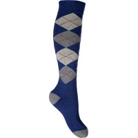 HKM Socken Warming up Blau / Grau kariert HKM Socken Warming up Blau / Grau kariert