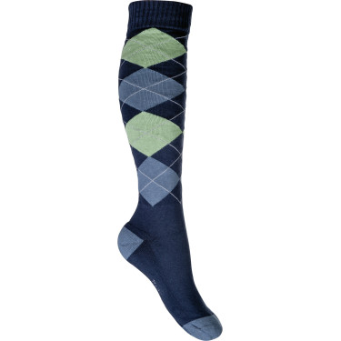 HKM Socken Warming up Blaue Jeans / Karos