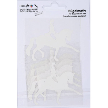 Bügelmotiv Dressur HKM Weiß Weiß