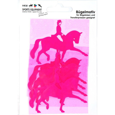 Bügelmotiv Dressur HKM Neon-Himbeere Bügelmotiv Dressur HKM Neon-Himbeere