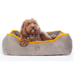Hundebett Anam Cara Comfort HKM Taupe / Gelbgold Grau