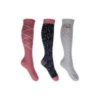 Socken Colorado HKM 3er-Set Schwarz / Rot