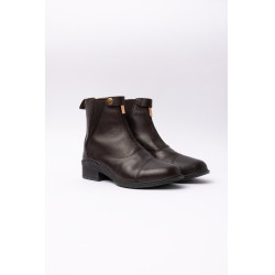 Lederstiefel Rosa mit Reißverschluss vorne Horze Dunkelbraun