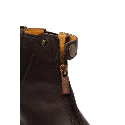 Lederstiefel Rosa mit Reißverschluss vorne Horze Dunkelbraun