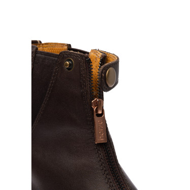 Lederstiefel Rosa mit Reißverschluss vorne Horze Dunkelbraun