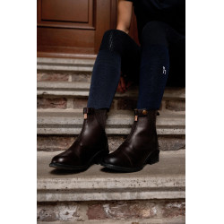 Lederstiefel Rosa mit Reißverschluss vorne Horze Dunkelbraun