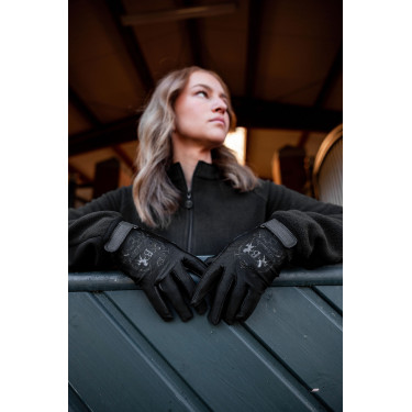 Reithandschuhe B Vertigo Laia Damen mit aufgedrucktem Logo Schwarz Reithandschuhe B Vertigo Laia Damen mit aufgedrucktem Logo Schwarz