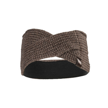 Stirnband Back on Track Nora aus Zopfwolle Braun