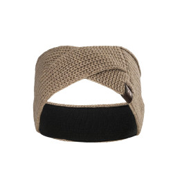 Stirnband Back on Track Nora aus Zopfwolle Hellbeige