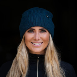 Mütze Back on Track Ava aus Wolle mit Umschlag Petrolblau Mütze Back on Track Ava aus Wolle mit Umschlag Petrolblau