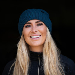 Mütze Back on Track Ava aus Wolle mit Umschlag Petrolblau Mütze Back on Track Ava aus Wolle mit Umschlag Petrolblau