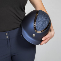 EQ3 Pardus Smooth Top Reithelm mit Verstellrad Back on Track Glitzerndes Blau