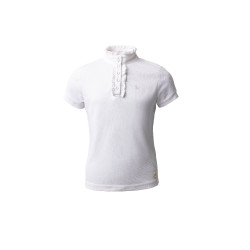 Wettkampf-Poloshirt mit kurzen Ärmeln und Rüschen Christel Kinder Horze Wettkampf-Poloshirt mit kurzen Ärmeln und Rüschen Christel Kinder Horze