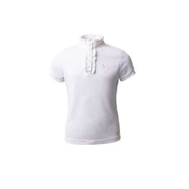Wettkampf-Poloshirt mit kurzen Ärmeln und Rüschen Christel Kinder Horze Wettkampf-Poloshirt mit kurzen Ärmeln und Rüschen Christel Kinder Horze