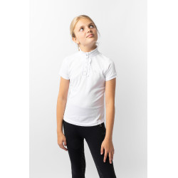 Wettkampf-Poloshirt mit kurzen Ärmeln und Rüschen Christel Kinder Horze Wettkampf-Poloshirt mit kurzen Ärmeln und Rüschen Christel Kinder Horze