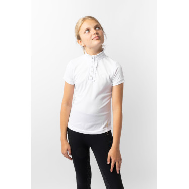 Wettkampf-Poloshirt mit kurzen Ärmeln und Rüschen Christel Kinder Horze Wettkampf-Poloshirt mit kurzen Ärmeln und Rüschen Christel Kinder Horze