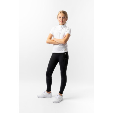Wettkampf-Poloshirt mit kurzen Ärmeln und Rüschen Christel Kinder Horze Wettkampf-Poloshirt mit kurzen Ärmeln und Rüschen Christel Kinder Horze