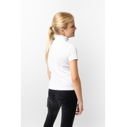 Wettkampf-Poloshirt mit kurzen Ärmeln und Rüschen Christel Kinder Horze Wettkampf-Poloshirt mit kurzen Ärmeln und Rüschen Christel Kinder Horze