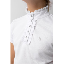 Wettkampf-Poloshirt mit kurzen Ärmeln und Rüschen Christel Kinder Horze Wettkampf-Poloshirt mit kurzen Ärmeln und Rüschen Christel Kinder Horze
