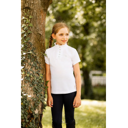 Wettkampf-Poloshirt mit kurzen Ärmeln und Rüschen Christel Kinder Horze Wettkampf-Poloshirt mit kurzen Ärmeln und Rüschen Christel Kinder Horze