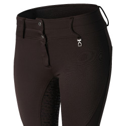 Thermoreithose Full Grip Horze Rhea Kinder Gesäßtaschen Dunkelbraun