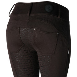 Thermoreithose Full Grip Horze Rhea Kinder Gesäßtaschen Dunkelbraun
