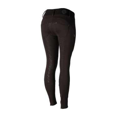 Thermoreithose Full Grip Horze Rhea Kinder Gesäßtaschen Dunkelbraun