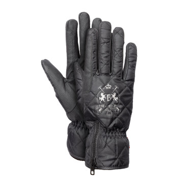 Wasserdichte und gepolsterte Reithandschuhe B Vertigo Onyx Anthrazit Grau