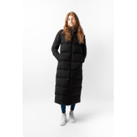 Damen-langer Steppmantel Paloma Horze Kaviar Schwarz Damen-langer Steppmantel Paloma Horze Kaviar Schwarz