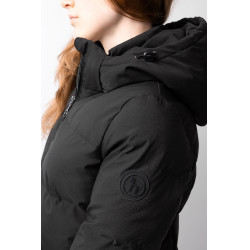 Damen-langer Steppmantel Paloma Horze Kaviar Schwarz